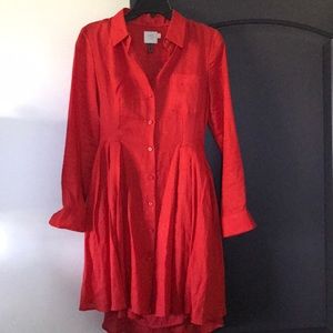 Anthropologie Red Dress and Slip